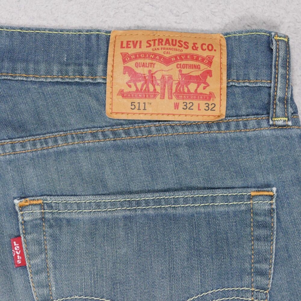 Levis 511 Jeans Mens 32x30 Blue Medium Wash Slim Tapered Leg  Skinny Denim Pants